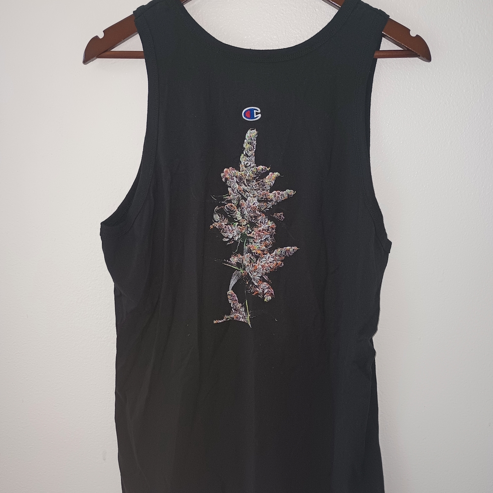 Champion Black Tank Top with Artistic Graphic